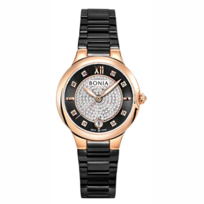 Bonia Elegance BNB10793-2033 Full Black Stainless Steel Strap Women Watch